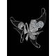 Silver Butterfly Pendant With Black And White Crystals The Jungle, image , picture 2