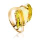 Golden Cocktail Ring With Faceted Citrine, Ring Size: 8 / 18, image 