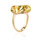 Golden Cocktail Ring With Faceted Citrine, Ring Size: 8 / 18, image , picture 4