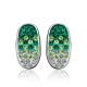 Sterling Silver Earrings With Green Crystals The Eclat, image , picture 4