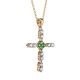 Golden Cross Necklace With Emeralds And Diamonds, image , picture 3