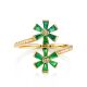 Emerald Floral Ring With Diamonds The Oasis, Ring Size: 6.5 / 17, image , picture 3