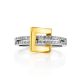 White Gold Ring With Double Diamond Rows, Ring Size: 7 / 17.5, image , picture 3