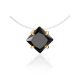 Invisible Line Necklace With Black Square Crystal The Aurora, Length: 40, image 