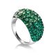 Bright Green Crystals Ring In Sterling Silver, Ring Size: 6 / 16.5, image 