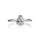 Solitaire Pear Cut Diamond Ring In White Gold, Ring Size: 8 / 18, image , picture 4