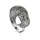 Silver Cocktail Ring With Marcasites The Lace, Ring Size: 5.5 / 16, image 