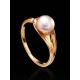 Gold-Plated Ring With Creamrose Cultured Pearl The Serene, Ring Size: 11.5 / 21, image , picture 2