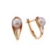 Gold-Plated Earrings With Creamrose Cultured Pearl The Serene, image 
