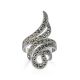 Snake Design Silver Ring With Marcasites The Lace, Ring Size: 11 / 20.5, image 