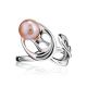 Ornate Silver Ring With Creamrose Cultured Pearl The Serene, Ring Size: 7 / 17.5, image , picture 4