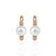 Gold Plated Earrings With Cultured Pearl And Crystals The Themis, image , picture 3