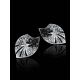 Silver Leaf Shaped Earrings With Black And White Crystals The Jungle, image , picture 2