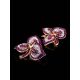 Gold Plated Floral Earrings With Purple And White Crystals The Jungle, image , picture 2