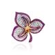 Gold Plated Floral Pendant With Purple And White Crystals The Jungle, image 