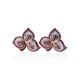 Gold Plated Floral Earrings With Purple And White Crystals The Jungle, image , picture 4