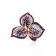Gold Plated Floral Ring With Purple And White Crystals The Jungle, Ring Size: 6.5 / 17, image , picture 4