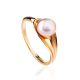 Gold-Plated Ring With Creamrose Cultured Pearl The Serene, Ring Size: 5.5 / 16, image 