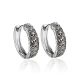 Silver Hoop Earrings With Marcasites The Lace, image 