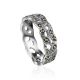 Filigree Sterling Silver Ring With Marcasites The Lace, Ring Size: 6 / 16.5, image 