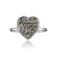 Silver Heart Shape Ring with Marcasites The Lace, Ring Size: 5.5 / 16, image , picture 3