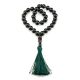33 Black Amber Muslim Rosary With Green Tassel, image 