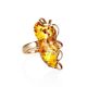 Handcrafted Amber Golden Cocktail Ring The Rialto, Ring Size: Adjustable, image 