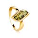 Green Amber Golden Ring, Ring Size: 8.5 / 18.5, image 