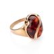 Cognac Amber Ring In Gold, Ring Size: 8 / 18, image 