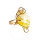 Handcrafted Amber Golden Ring The Rialto, Ring Size: Adjustable, image 
