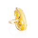 Honey Amber Golden Ring The Triumph, Ring Size: Adjustable, image 