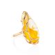 Golden Amber Cocktail Ring The Triumph, Ring Size: Adjustable, image 