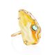 Golden Amber Adjustable Ring With Nacre The Atlantis, Ring Size: Adjustable, image 