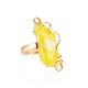 Honey Amber Golden Cocktail Ring The Rialto, Ring Size: Adjustable, image 