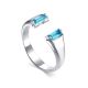 Designer Silver Ring With Synthetic Topaz, Ring Size: 6 / 16.5, image 