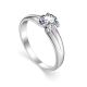 Solitaire Crystal Ring In Sterling Silver, Ring Size: 8.5 / 18.5, image 