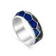 Silver Enamel Band Ring, Ring Size: 7 / 17.5, image 