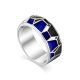 Silver Enamel Band Ring, Ring Size: 8 / 18, image 
