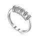 Sterling Silver Crystal Encrusted Ring, Ring Size: 5 / 15.5, image 