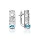 Silver Earrings With Synthetic Topaz And Crystals, image 