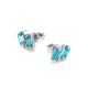 Stylish Silver Studs With Synthetic Topaz, image 