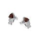 Silver Studs With Crystal Butterflies And Garnet, image 