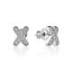 Ultra Stylish Silver Crystal Studs, image 