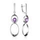 Silver Dangles With Amethyst Centerstones, image 