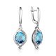 Silver Dangles With Topaz Centerstones And Crystals, image 