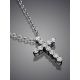 White Gold Cross Pendant With Diamonds, image , picture 2