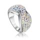 Chameleon Colored Crystal Ring In Sterling Silver The Eclat, Ring Size: 5 / 15.5, image 