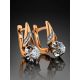 Golden Statement Earrings With White Diamonds, image , picture 2