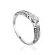 White Gold Statement Ring With Diamonds, Ring Size: 7 / 17.5, image 