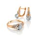 Golden Statement Earrings With White Diamonds, image , picture 3
